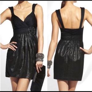 🎉HP🎉 BCBG MaxAzria Metallic Jacquard Black Dress